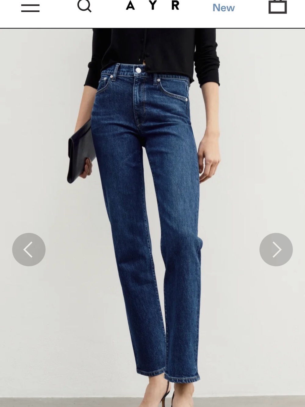 AYR Straight-Leg High-Rise Jeans in Deep Indigo
